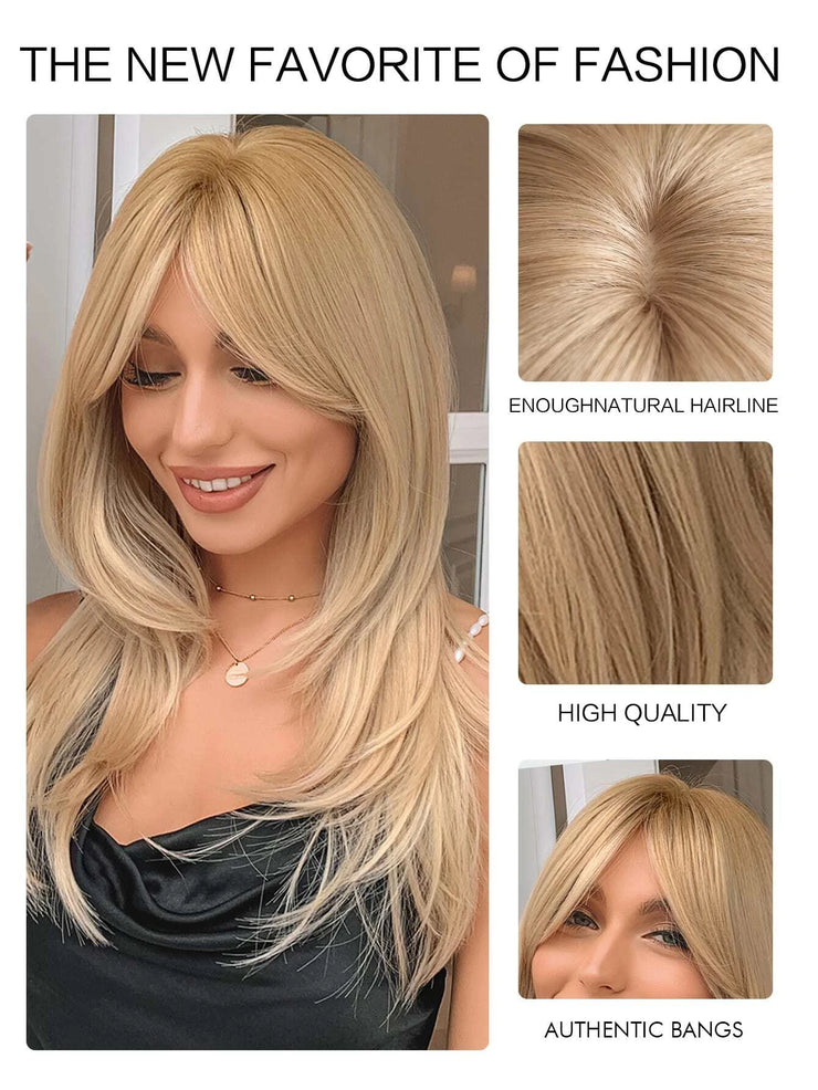 Blond Straight to Wavy Long Hair Wig