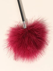 2 in 1, Red Feathery Tickler + Rose shaped velvet slapper